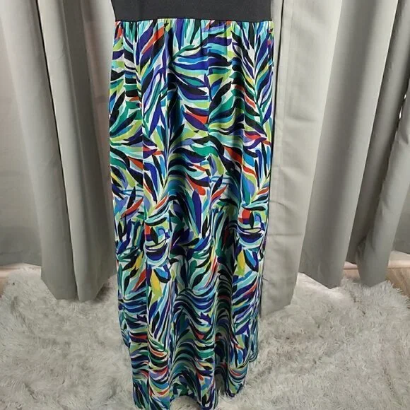 Nicole Miller Rainbow Maxi Dress Sleeveless Size 16 - Picture 4 of 10